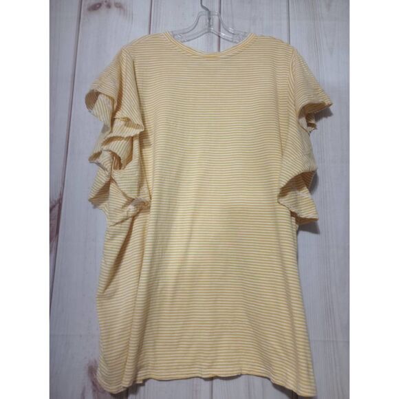 Terra and Sky Blouse Ladies 2x Flutter Sleeve - Picture 2 of 6